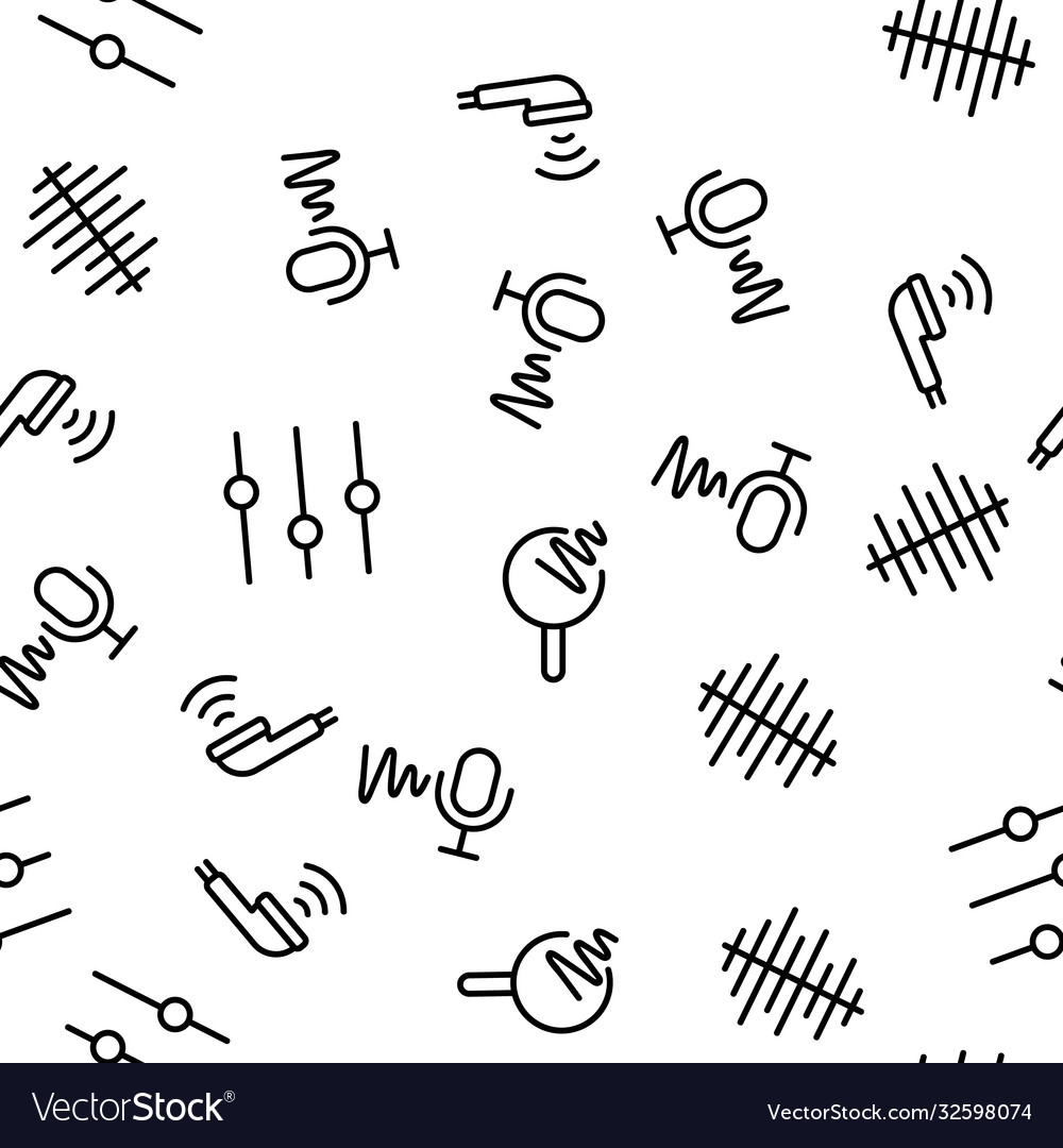 Frequency pulse wave seamless pattern vector image Frequency pulse wave seamless pattern