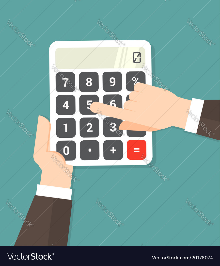Hand using a calculator