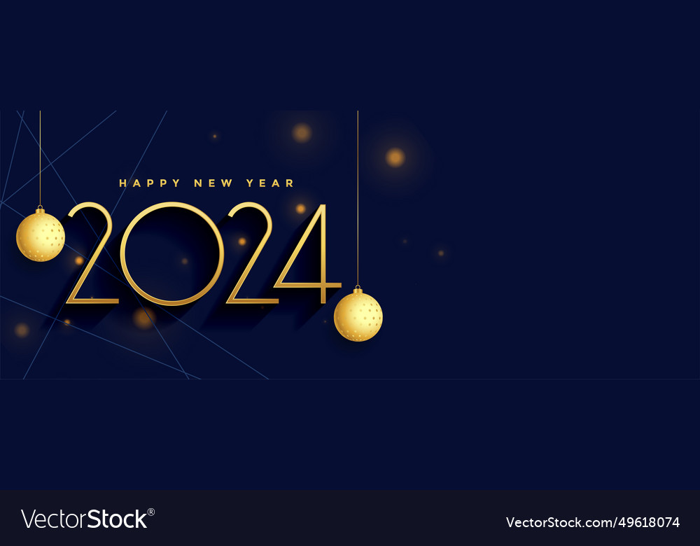 Happy new year 2024 greeting wallpaper Royalty Free Vector