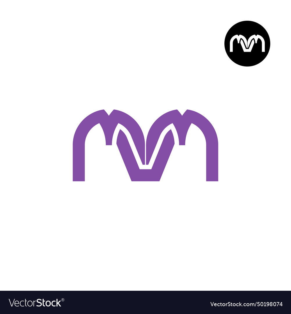 Letter mvm monogram logo design Royalty Free Vector Image