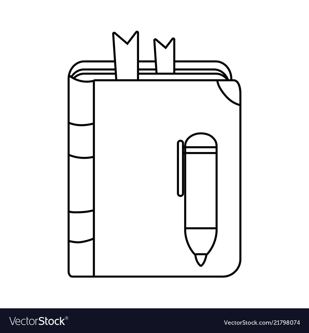 Line education book with highlighter pen utensils