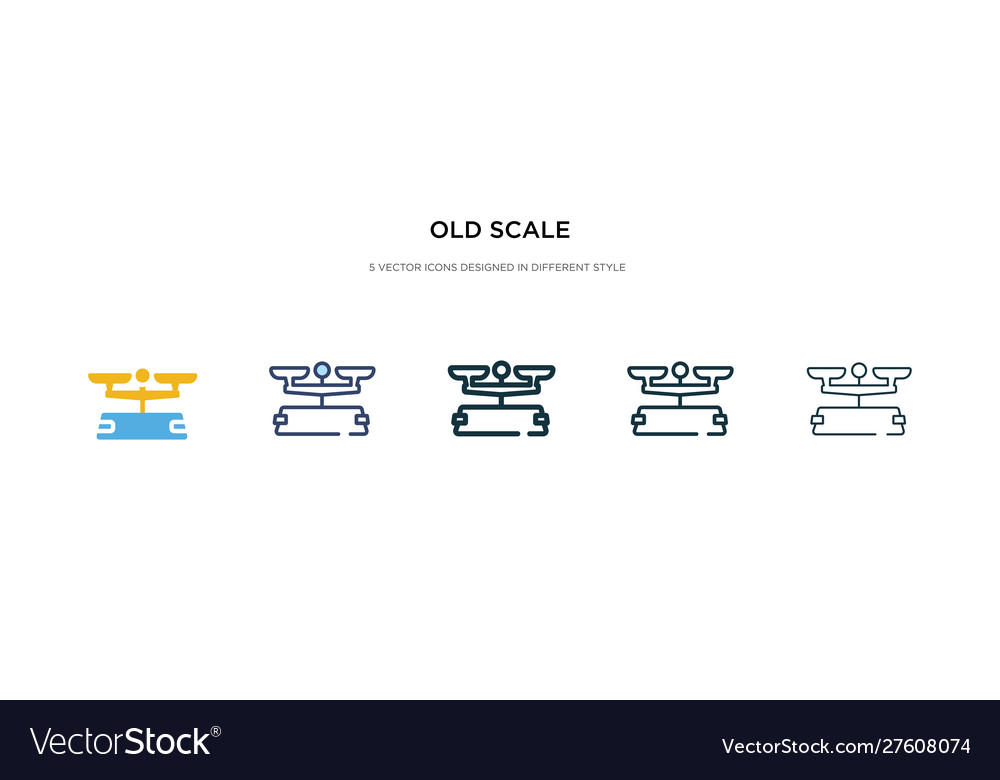 Old scale icon in different style two colored