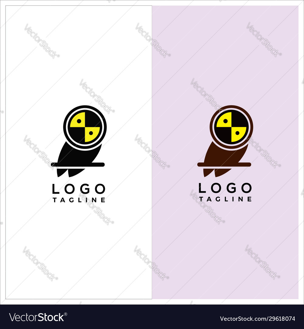 Owl with traffic colission sign head logo design