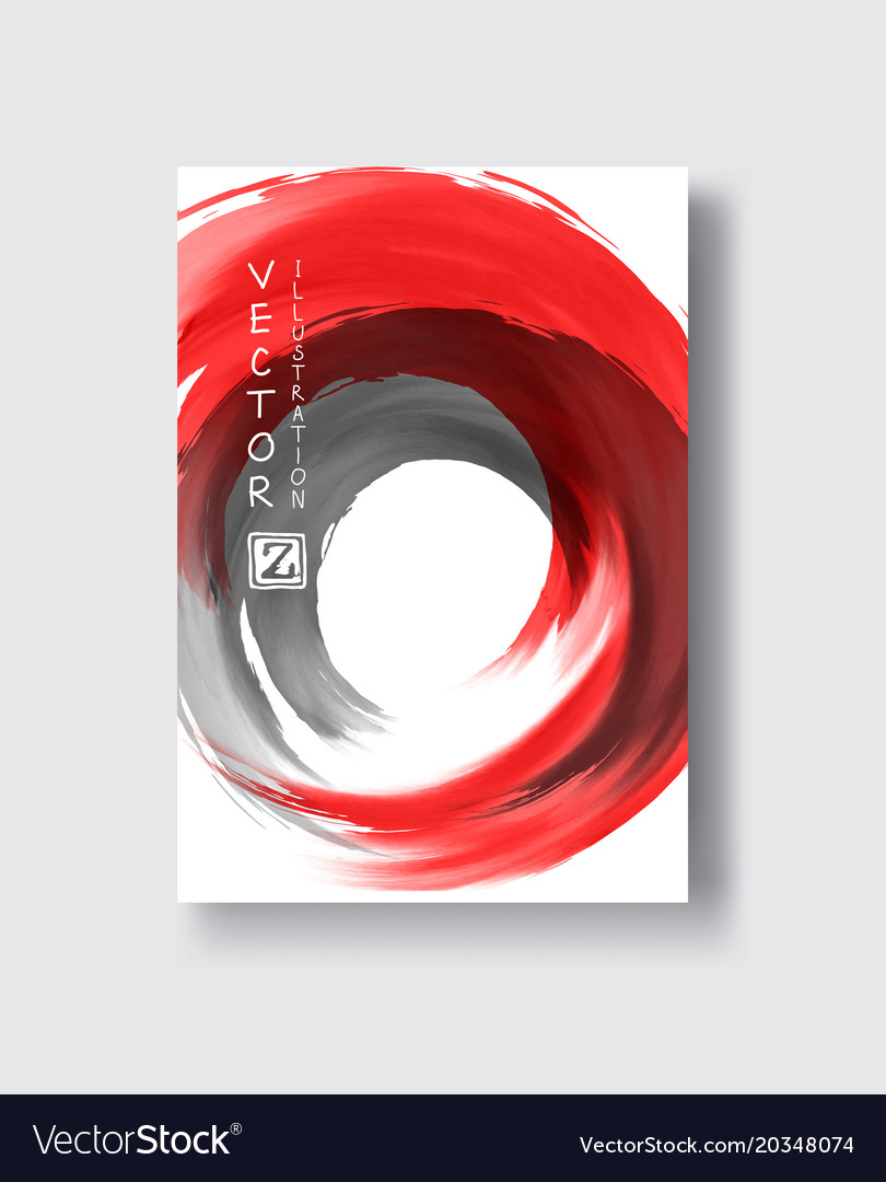 Red and black abstract background with ink splats