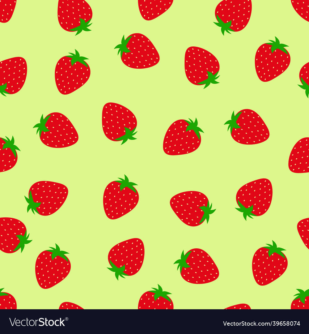 Seamless pattern with strawberries Vector Image Seamless pattern with strawberries