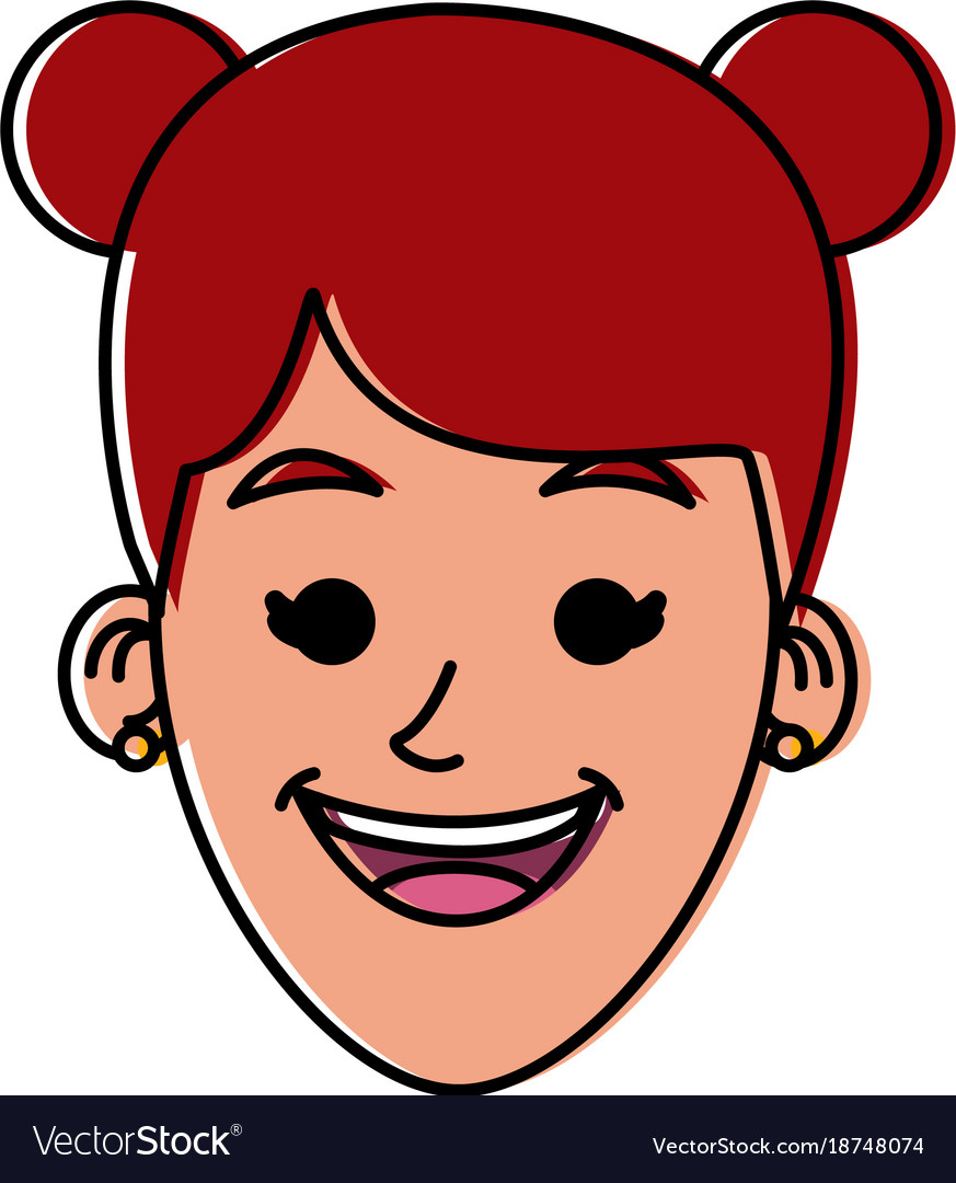 Woman smiling cartoon Royalty Free Vector Image