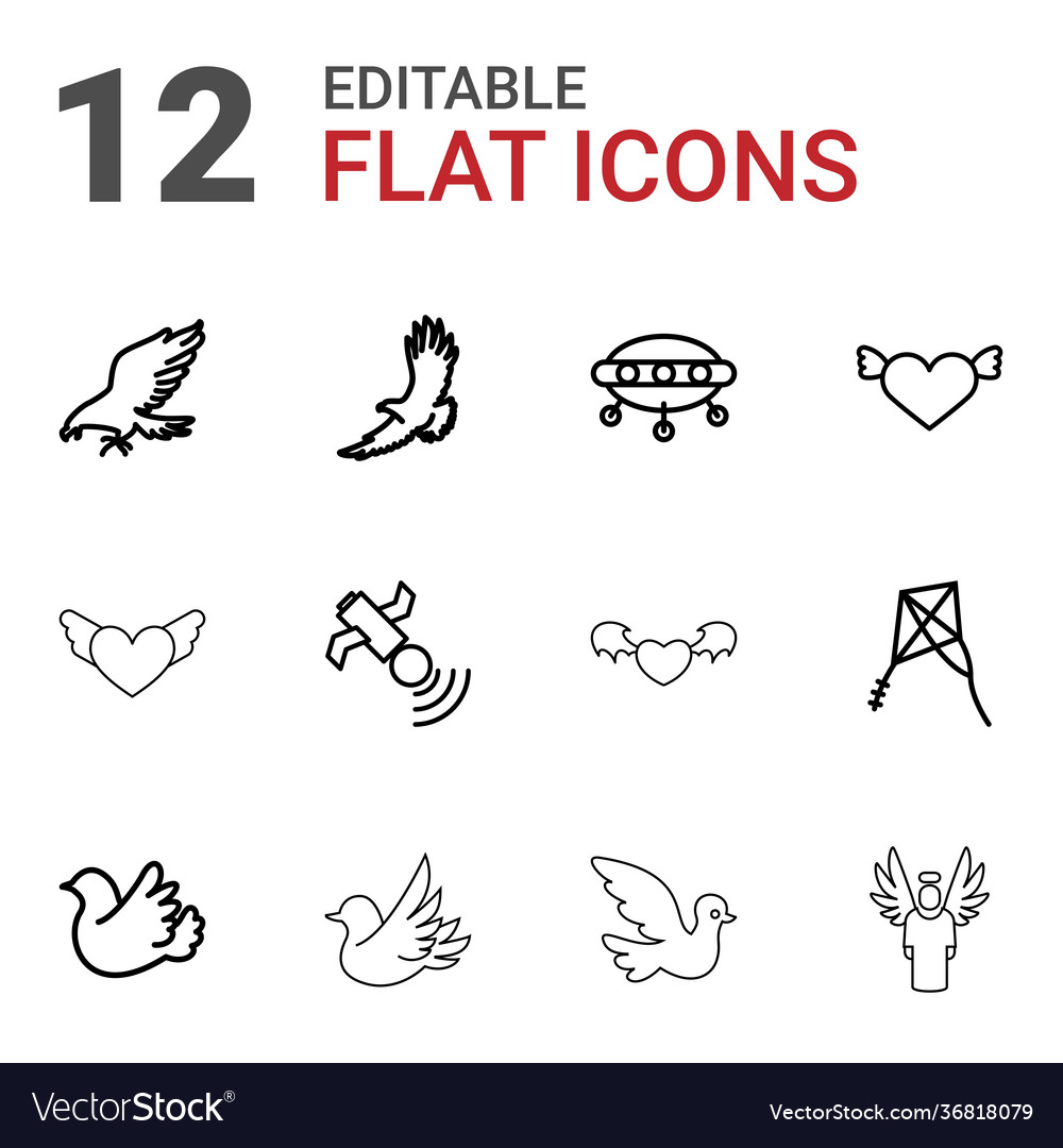 12 flying icons