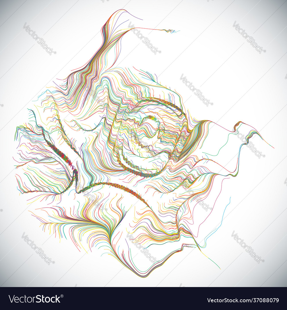Abstract render random wavy curvy writhe lines vector image Abstract render random wavy curvy writhe lines