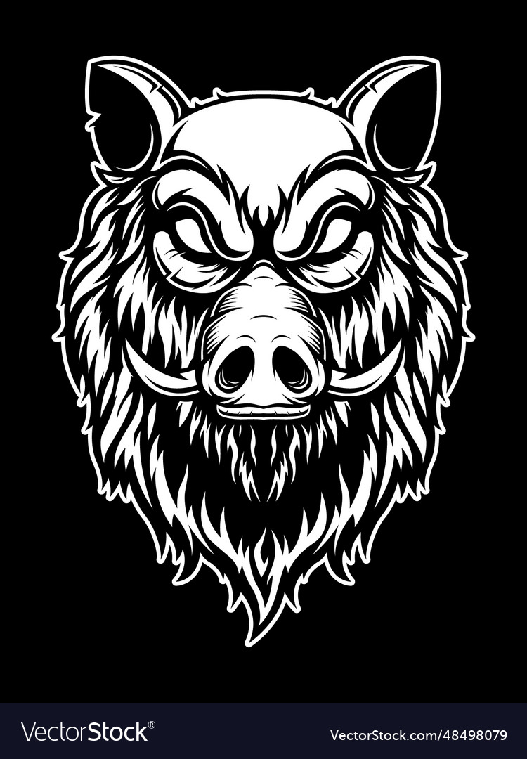 Boar head Royalty Free Vector Image - VectorStock