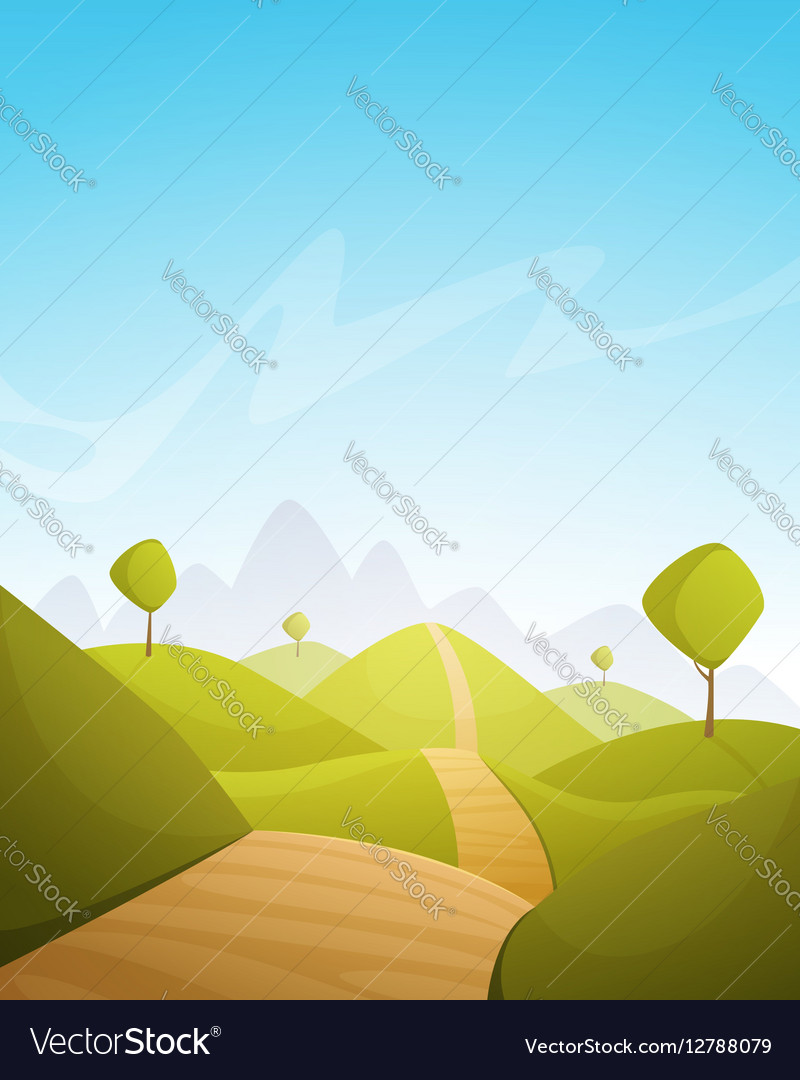 Countryside cartoon landscape Royalty Free Vector Image