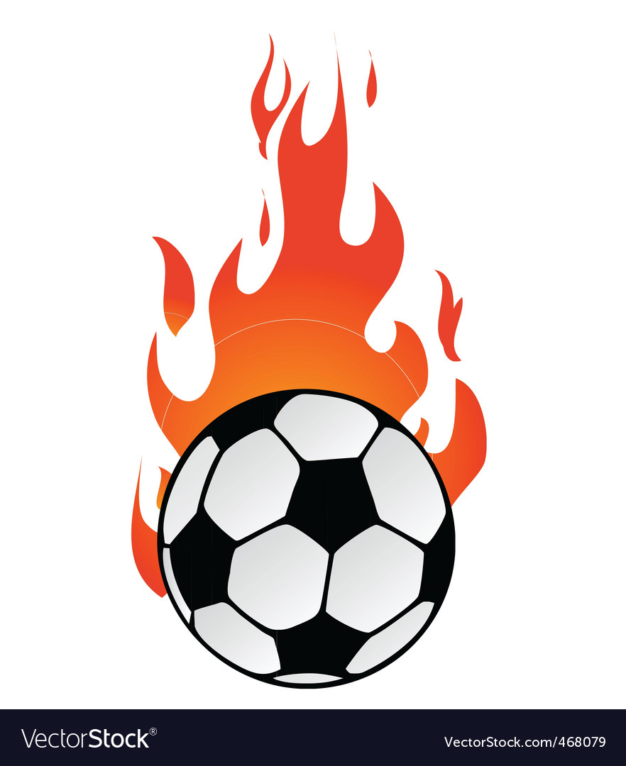 Flaming soccer Royalty Free Vector Image - VectorStock