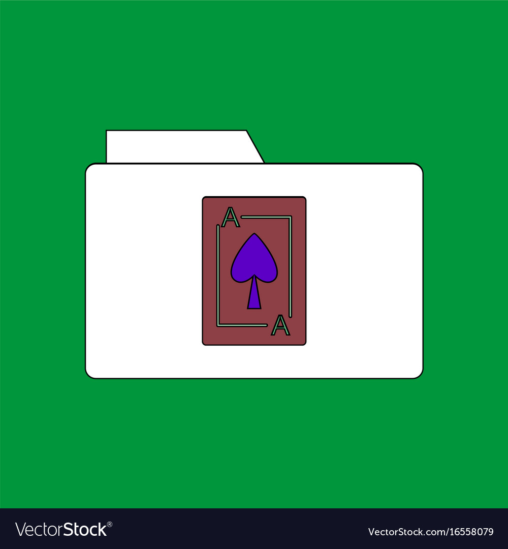Flat icon design collection playing card on folder