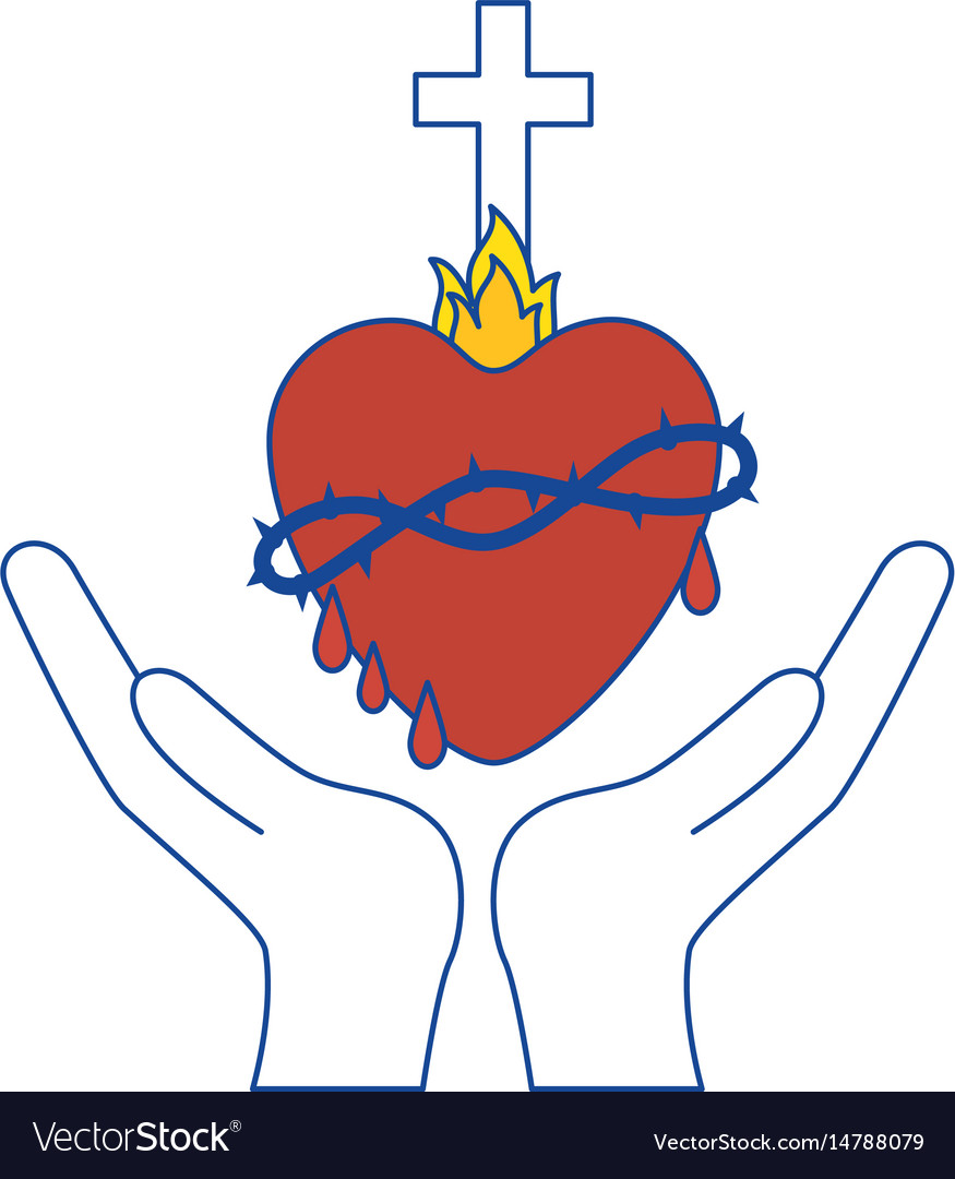 Holy sacred heart Royalty Free Vector Image - VectorStock