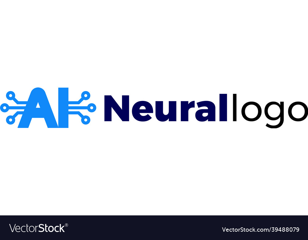 Logo artificial intelligence digital circuit Vector Image