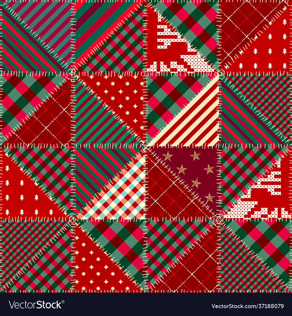 Patchwork textile pattern seamless quilting
