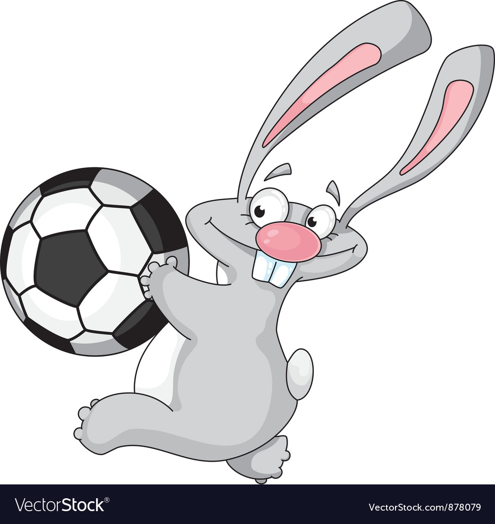 rabbit playing with ball