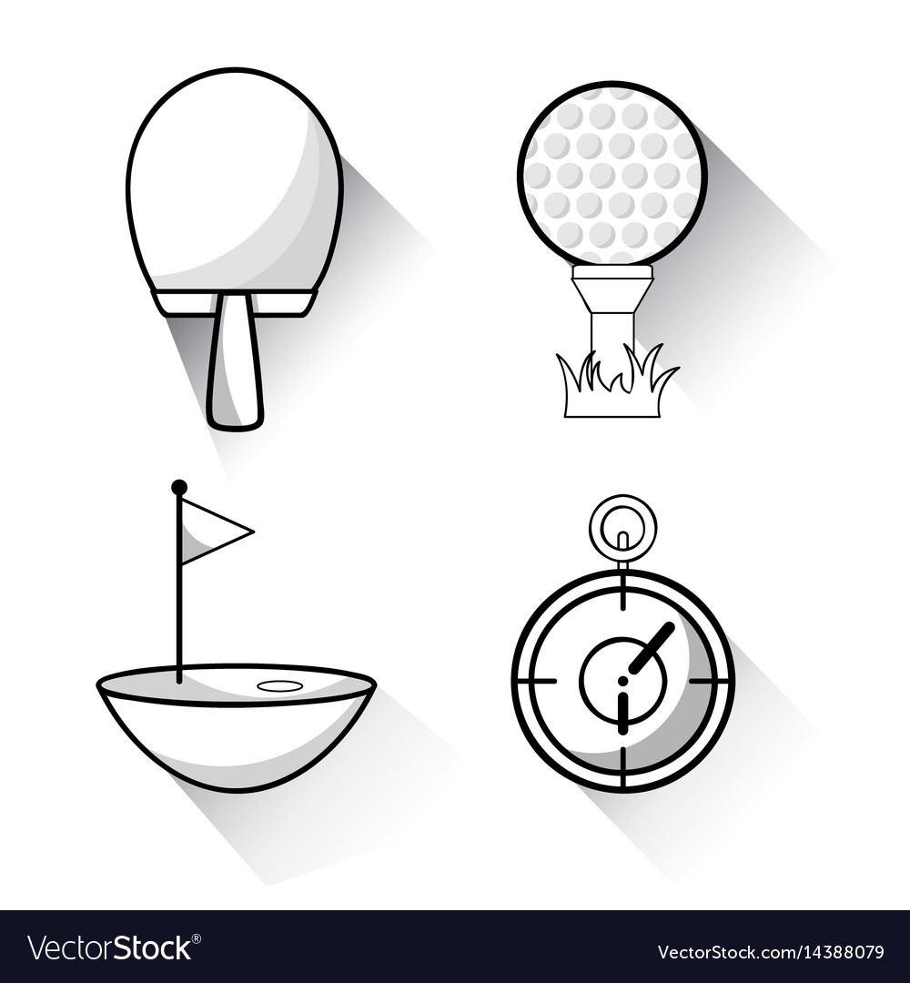 Racket Golfball und Chronometer zu spielen Spiel