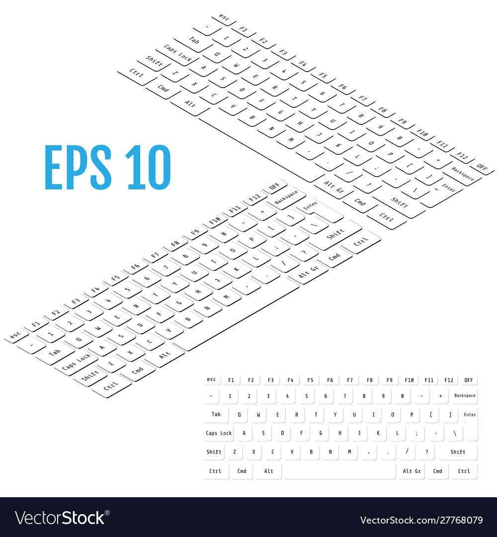 Realistic isometry modern keyboard