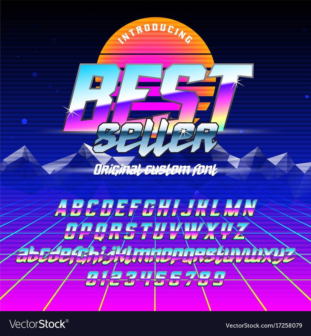 Retro Synth Font - Neon Style