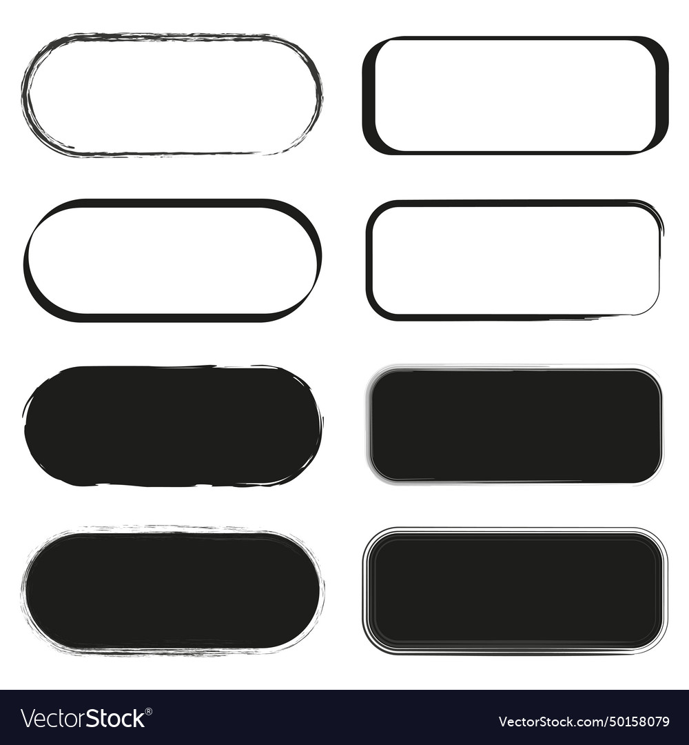 Set hand drawn rectangle text box and frames