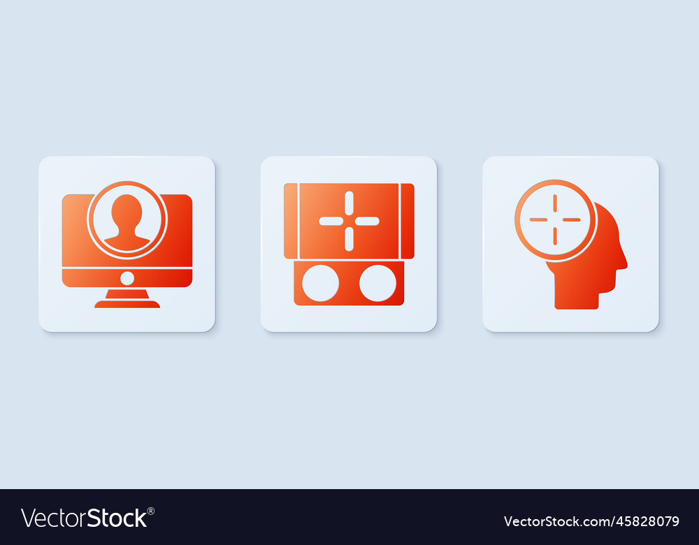 Set portable video game console create account vector image Set portable video game console create account
