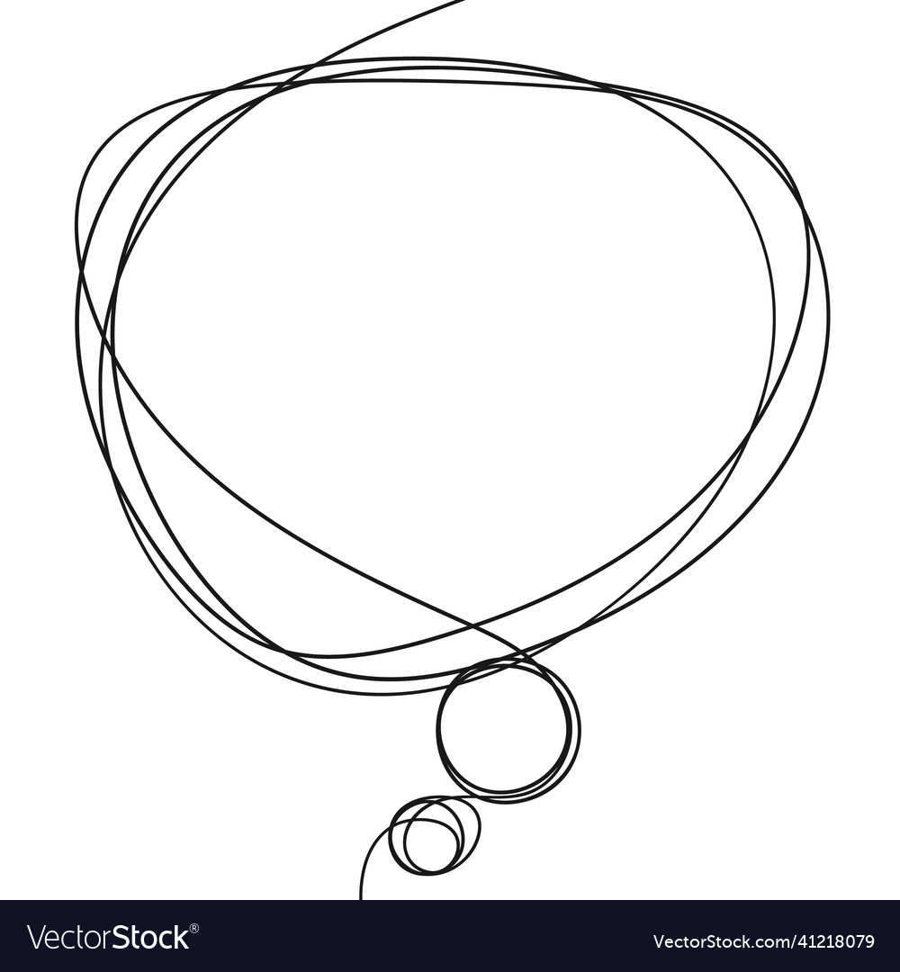 Tangled Thought Bubble Line Art