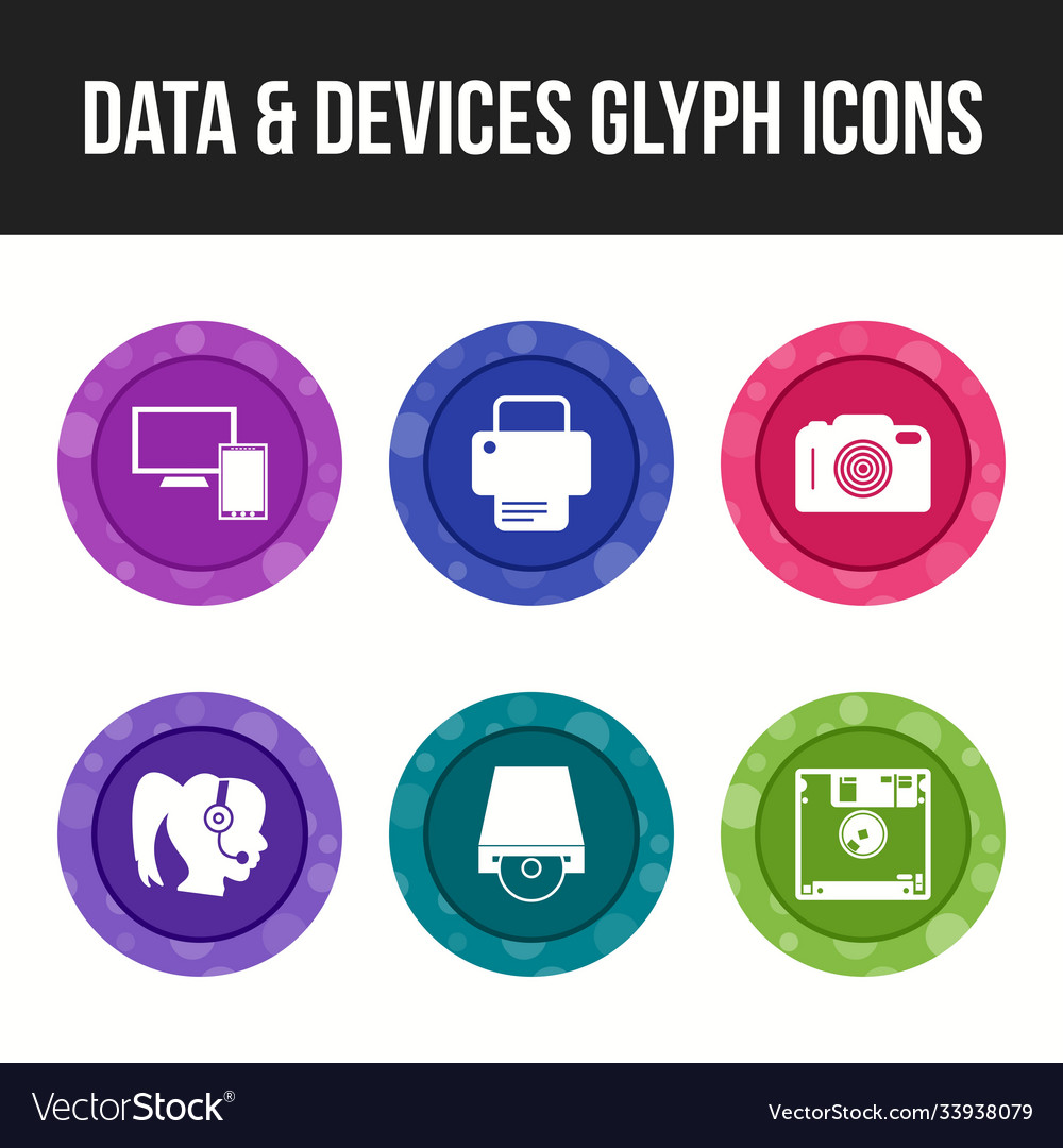 Unique line icon set data and devices