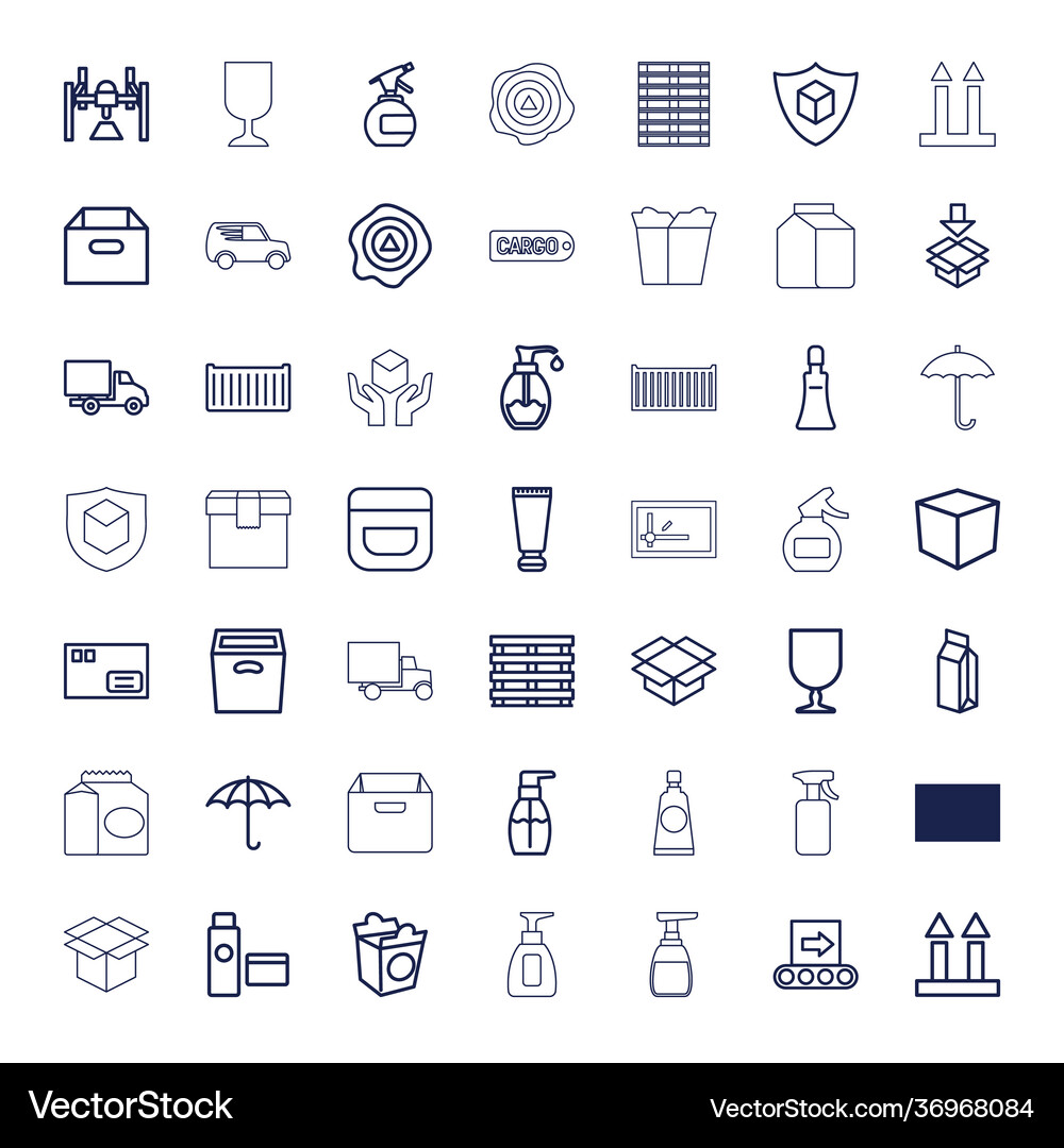 49 packaging icons Royalty Free Vector Image - VectorStock
