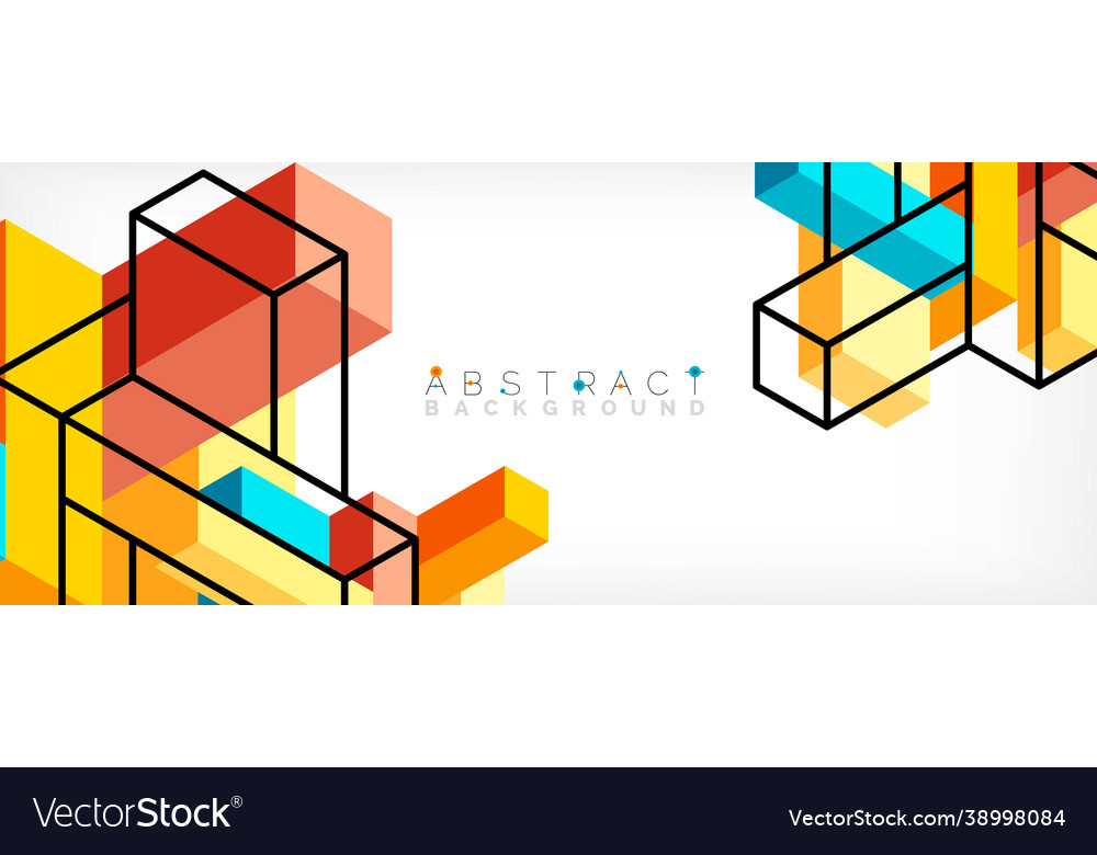 Abstract background 3d cubes cubic elements vector image Abstract background 3d cubes cubic elements