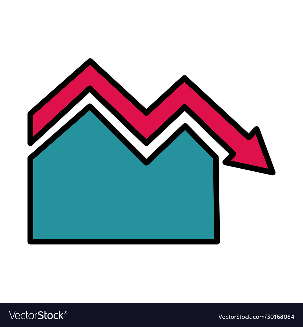 Arrow statistics line and fill style icon