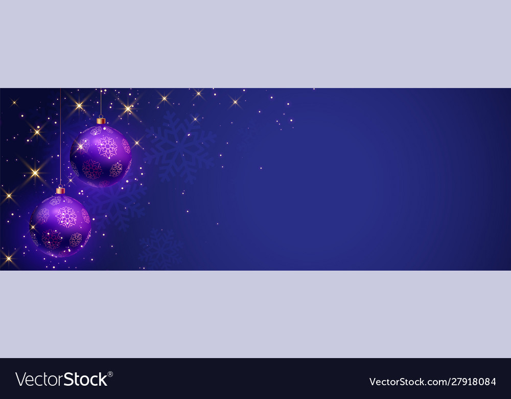 Blue merry christmas banner with text space