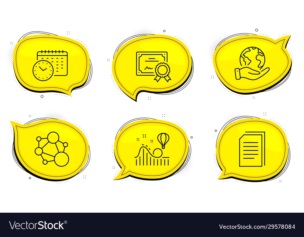 Copy files calendar time and integrity icons set vector image Copy files calendar time and integrity icons set