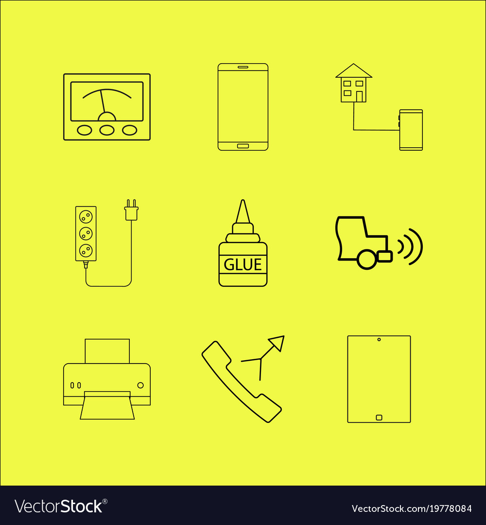 Devices linear icon set simple outline icons