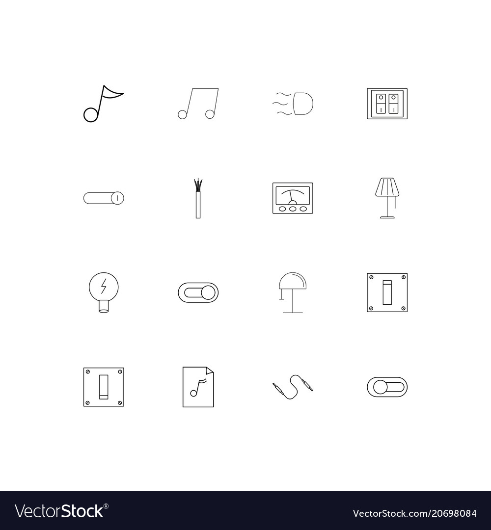 Electrical simple linear icons set outlined