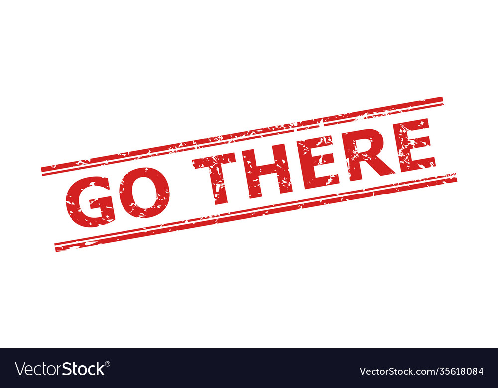 Go there stamp with corroded texture and double