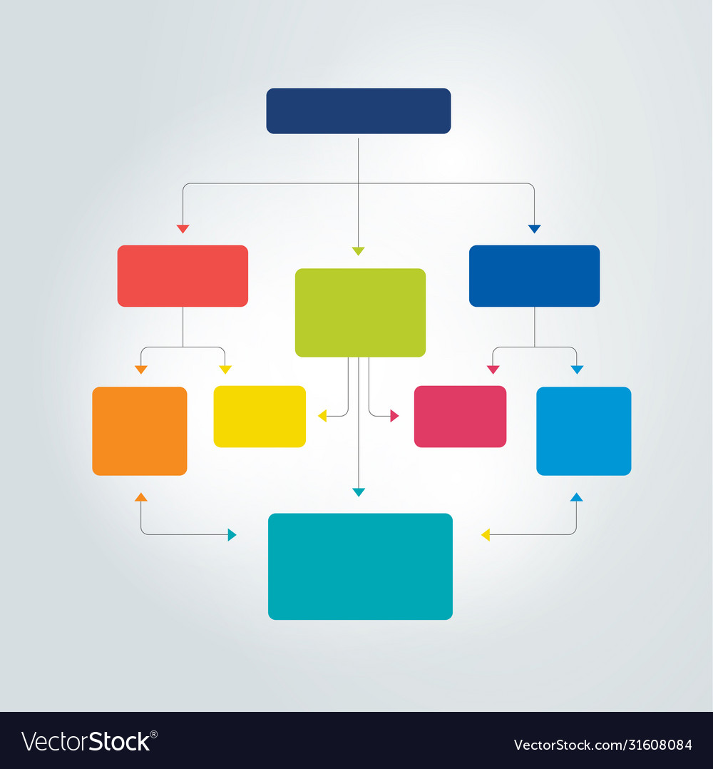 Infographics flowchart colored shadows scheme