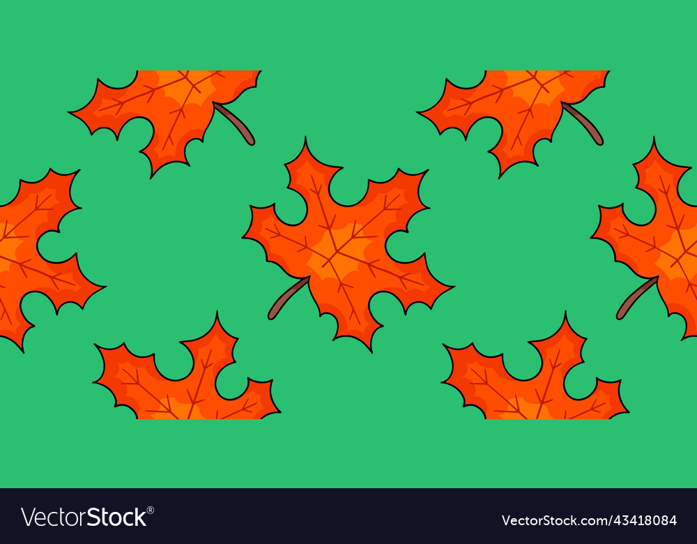 Maple leaf seamless pattern in the style Vector Image Maple leaf seamless pattern in the style