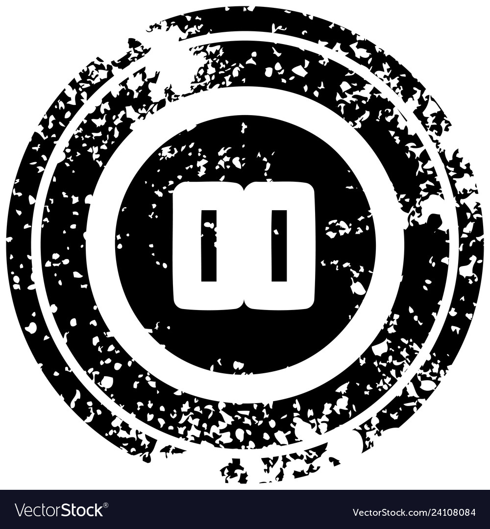 Pause button distressed icon