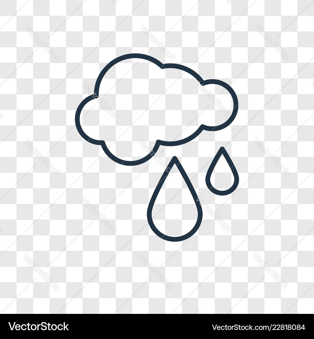 Raindrops concept linear icon isolated Royalty Free Vector