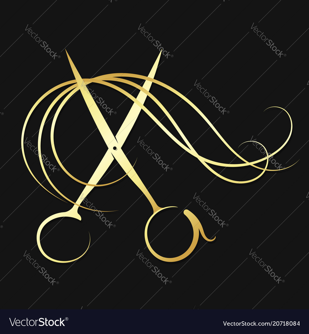 Scissors and curl hair design Royalty Free Vector Image