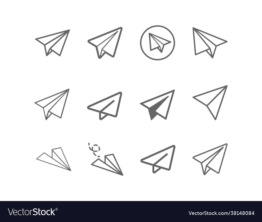 Send message line icon set mail