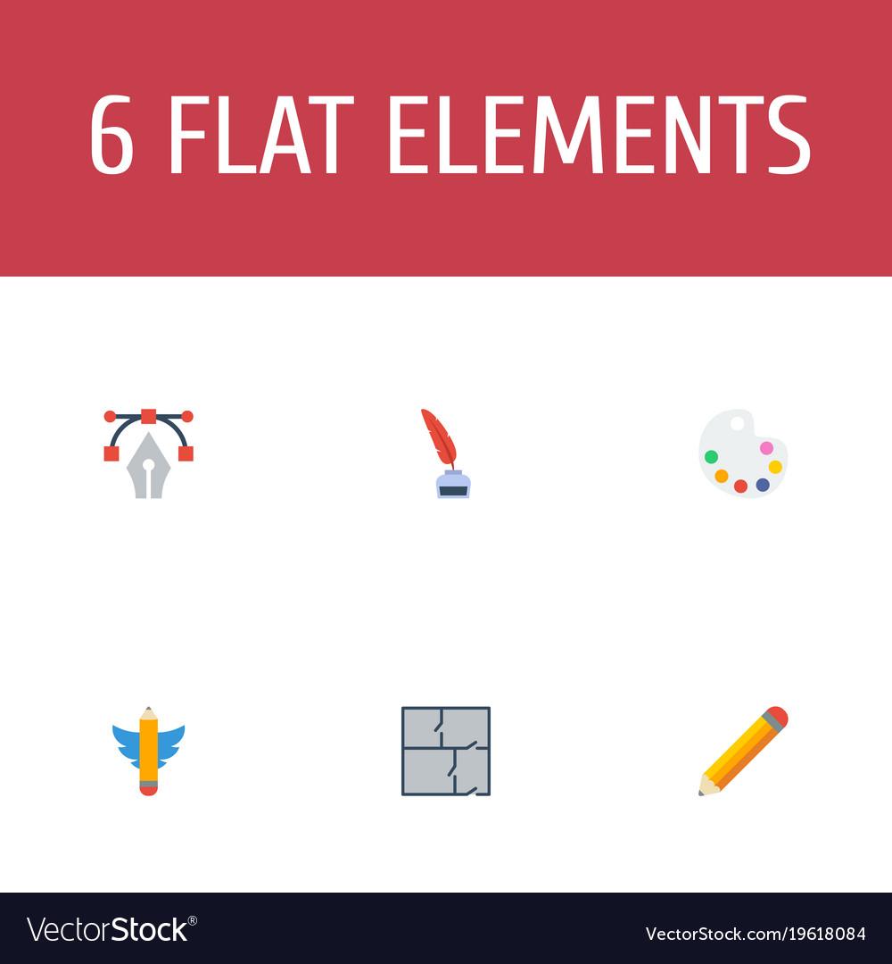 Set constructive icons flat style symbols
