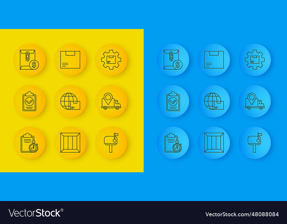 Set line verification of delivery list clipboard vector image Set line verification of delivery list clipboard