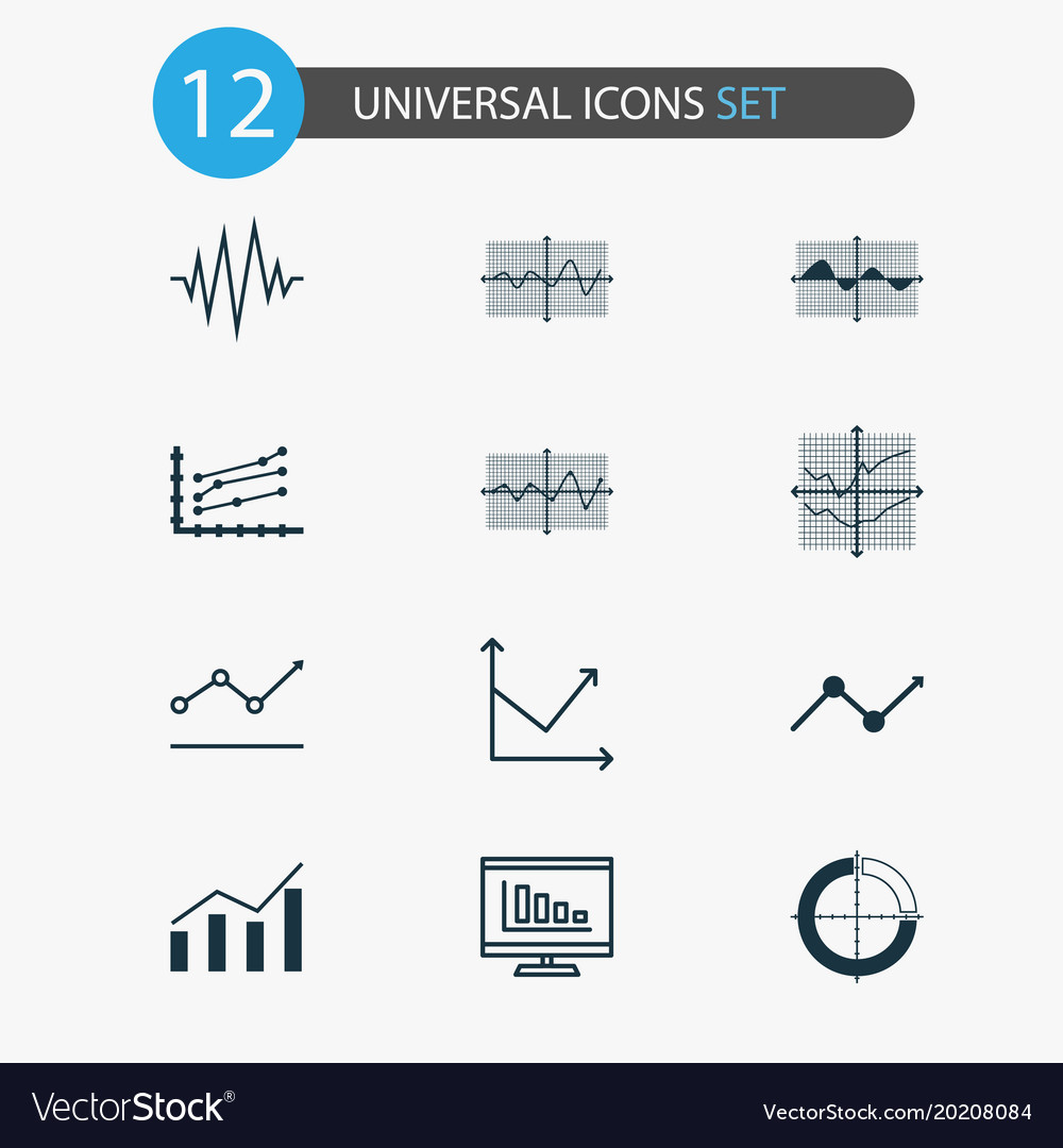 Set of graphs diagrams and statistics icons