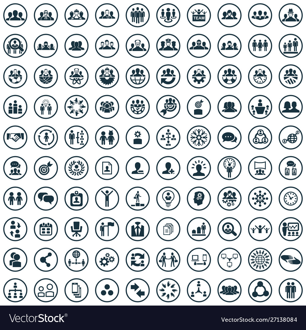 Teamwork 100 Icons Universalset für Web und ui