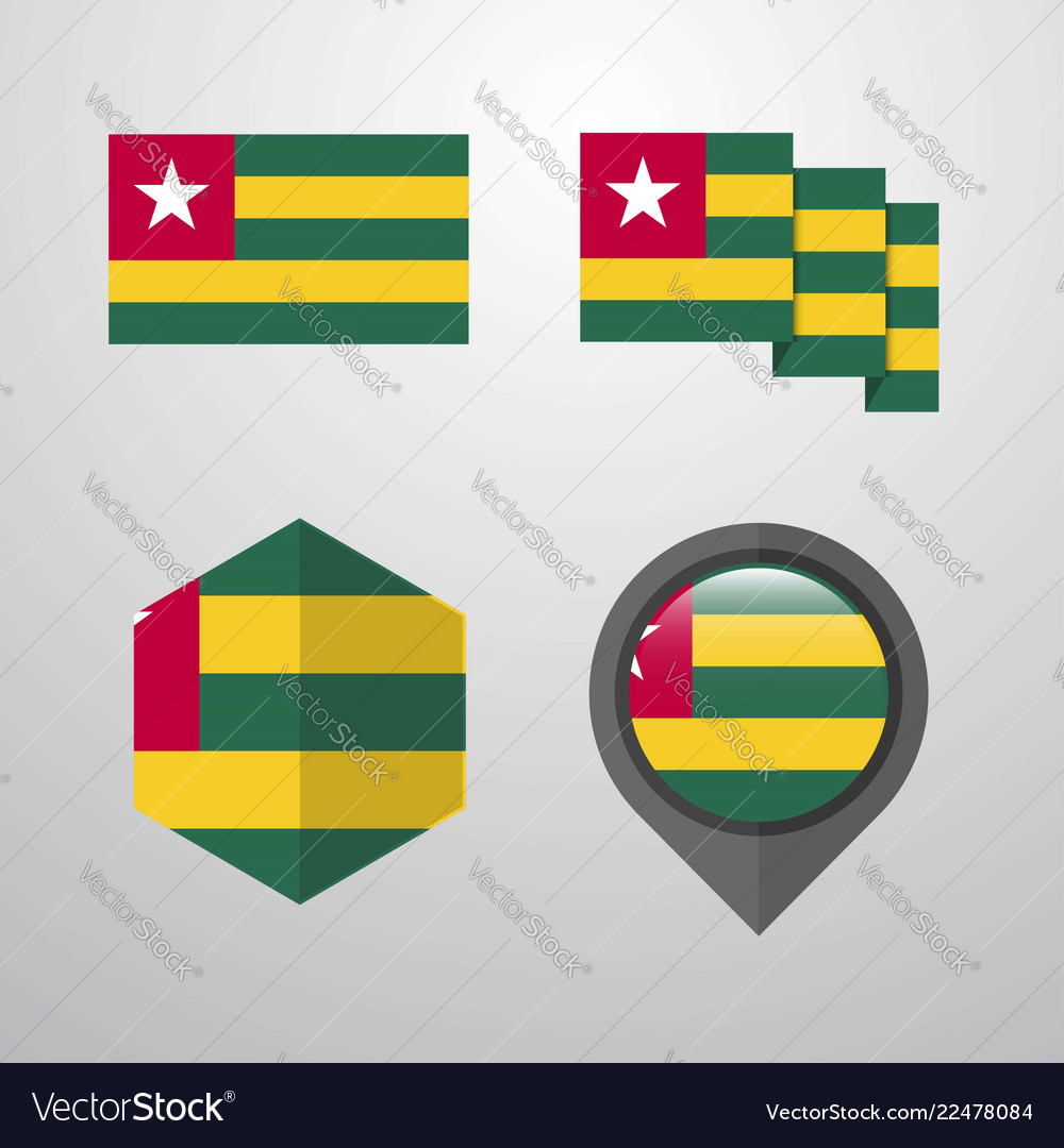 Togo flag design set