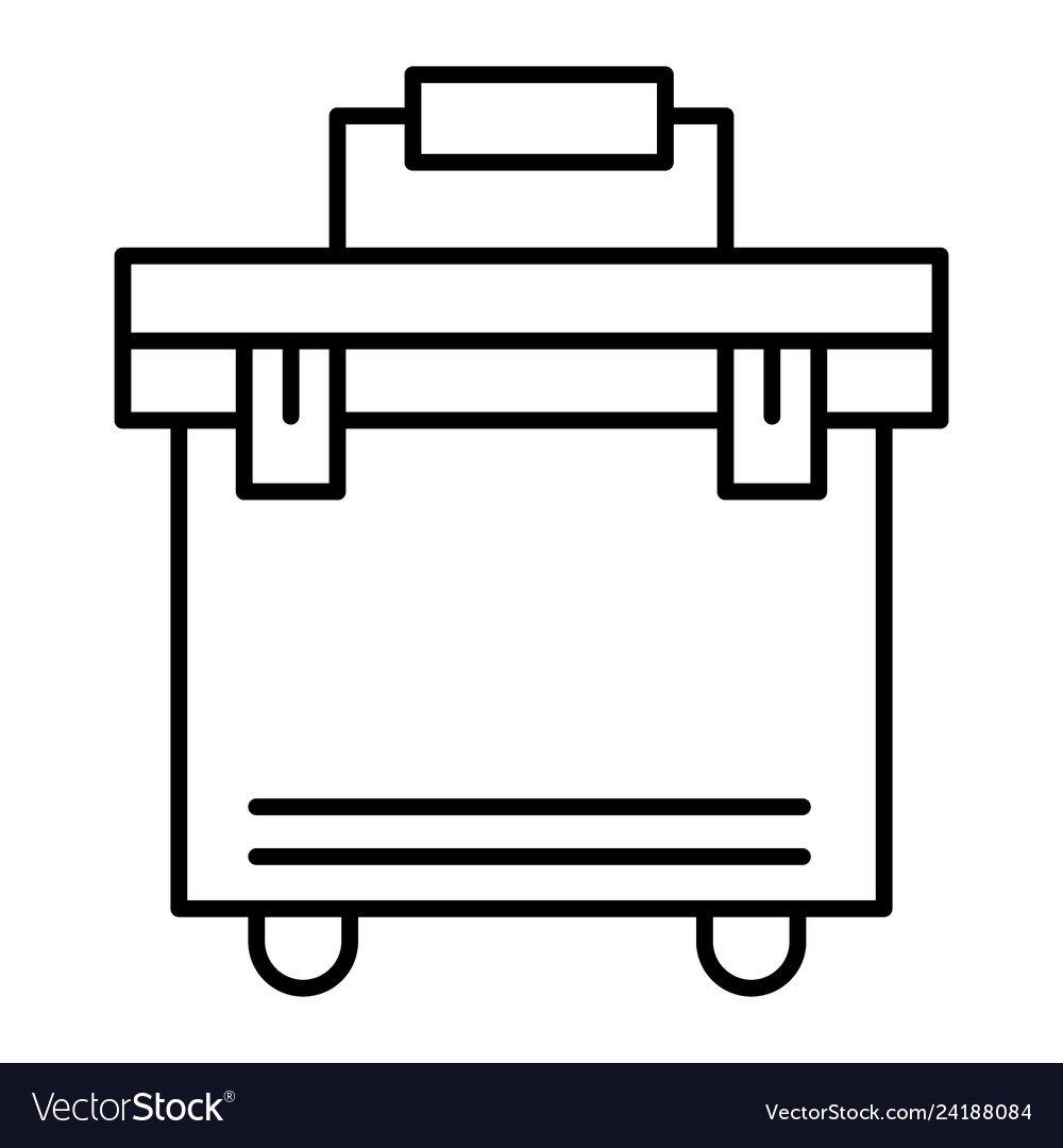 Toolbox thin line icon case with tools
