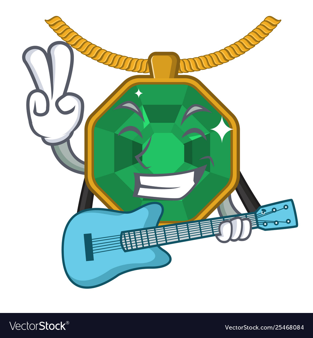 With guitar peridot jewelry in shape character