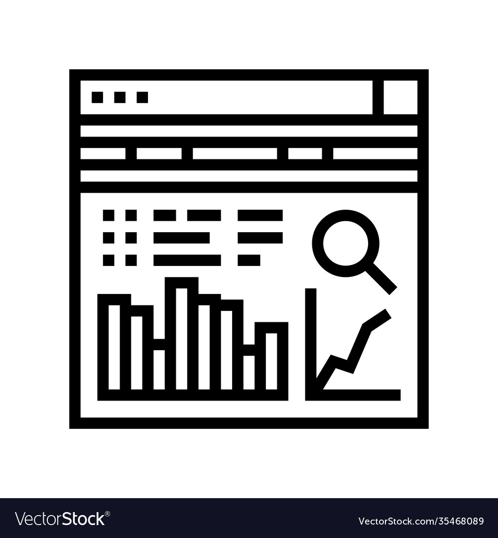 Analysis system line icon vector image Analysis system line icon