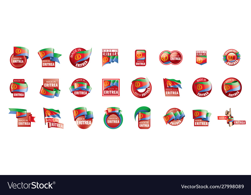 Eritrea flag on a white vector image Eritrea flag on a white